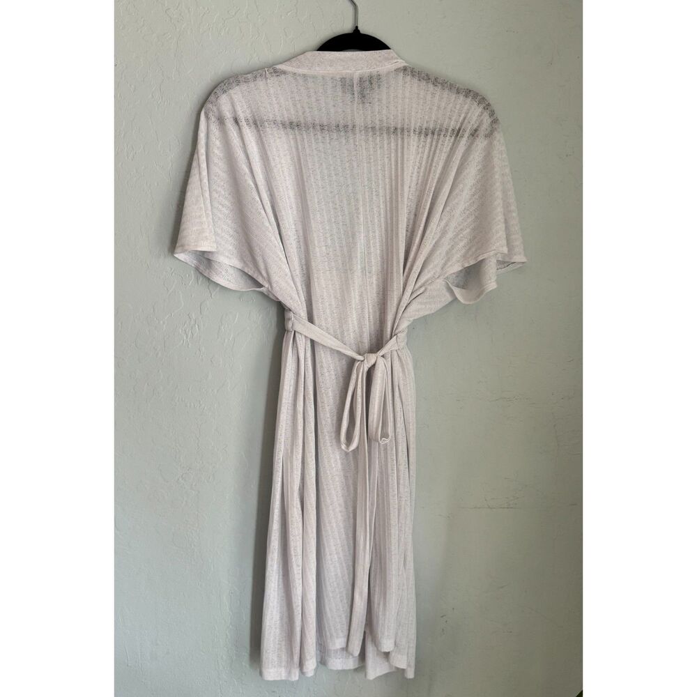 Porto cruz Sheer Knit Maxi Cover Up Dress Tie Waist Resort Beach Boho 0048